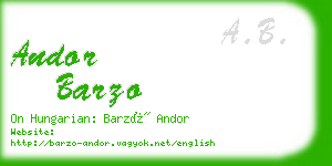 andor barzo business card